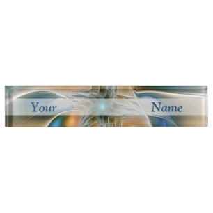 Soaring, Abstract Fantasy Fractal With Blue Text Nameplate