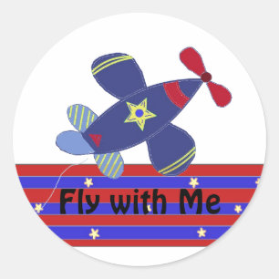 Soaring Aeroplane Classic Round Sticker