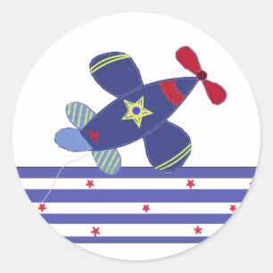Soaring Aeroplane Classic Round Sticker