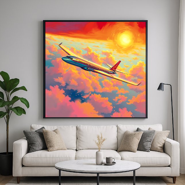 Soaring Aeroplane - Vibrant Painterly Style Art Poster (Creator Uploaded)