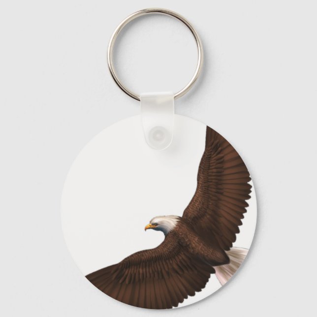 Soaring Bald Eagle Key Ring (Front)