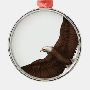 Soaring Bald Eagle Metal Tree Decoration