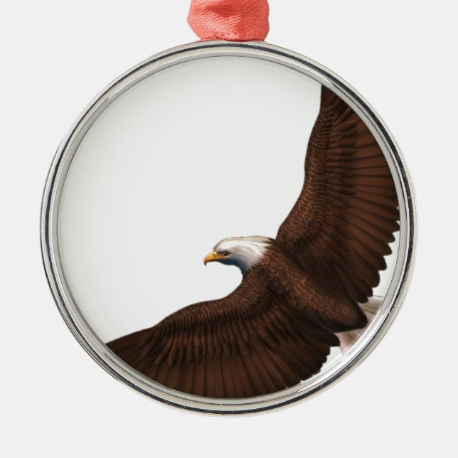 Soaring Bald Eagle Metal Tree Decoration (Front)