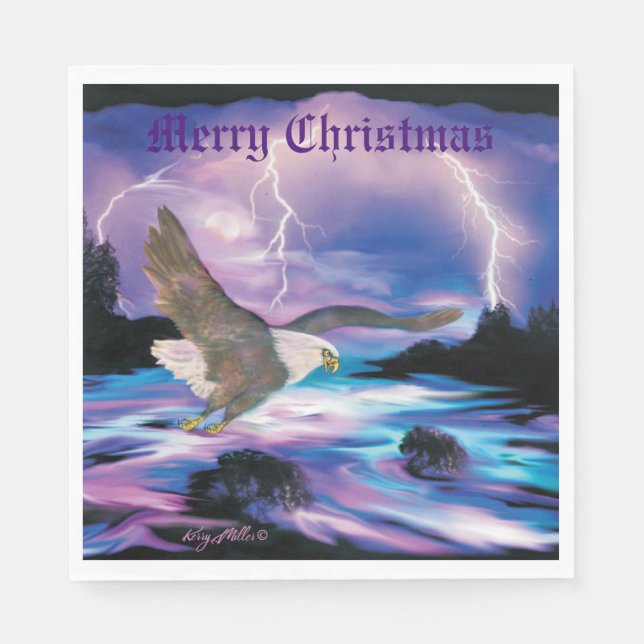 Soaring Bald Eagle Napkin (Front)