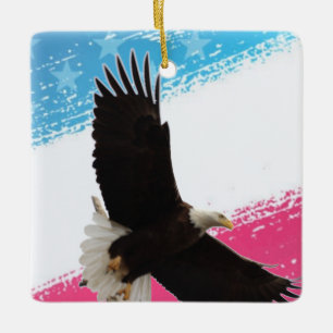 Soaring Bald Eagle Of Columbiana Ohio Ceramic Ornament