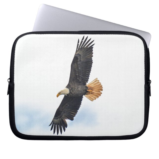 Soaring Bald Eagle Wildife Photo Art Laptop Sleeve (Front)