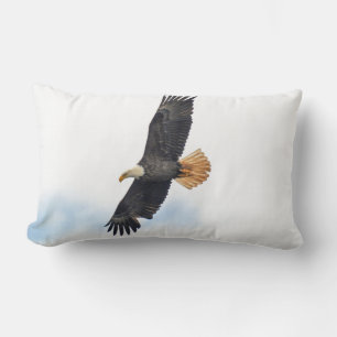 Soaring Bald Eagle Wildife Photo Art Lumbar Cushion