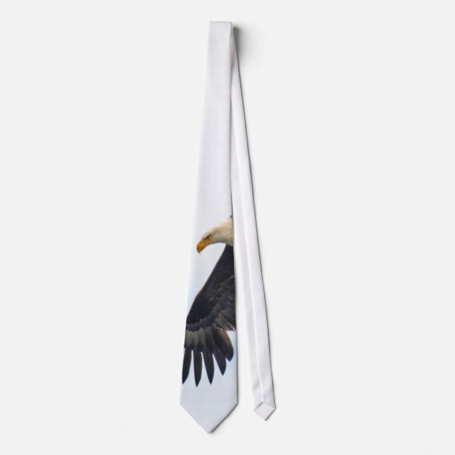 Soaring Bald Eagle Wildife Photo Art Tie (Front)