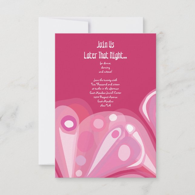 SOARING BUTTERFLY Bat Mitzvah Reception Card (Front)