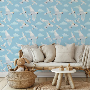 Soaring Cockatoos on a Sunny Day Wallpaper