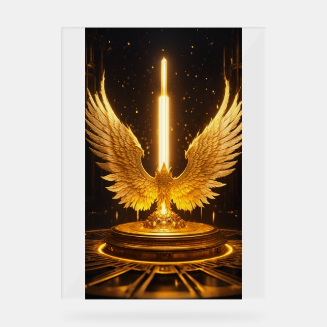 Soaring Crystal Eagle: Embrace the Power of Transf Acrylic Sign (Front)