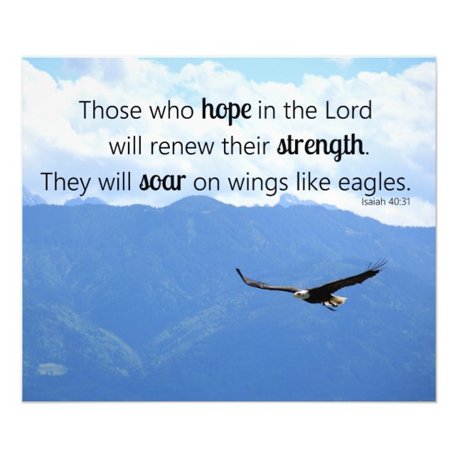 Soaring Eagle Christian Strength Isaiah 40:31 Photo Print (Front)