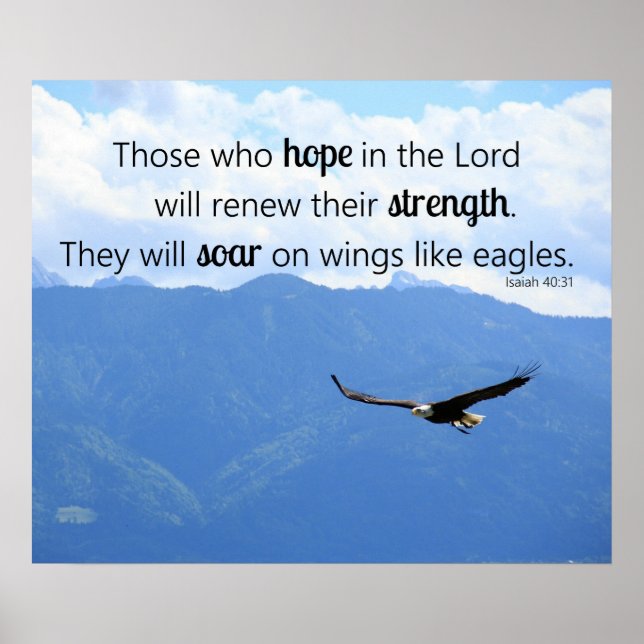 Soaring Eagle Christian Strength Isaiah 40:31 Poster (Front)
