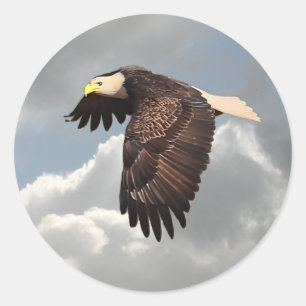 SOARING EAGLE CLASSIC ROUND STICKER