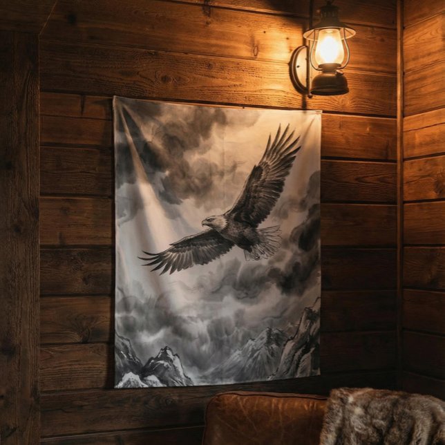 Soaring Eagle Mountain Tapestry | Black and White  (Creator Uploaded)