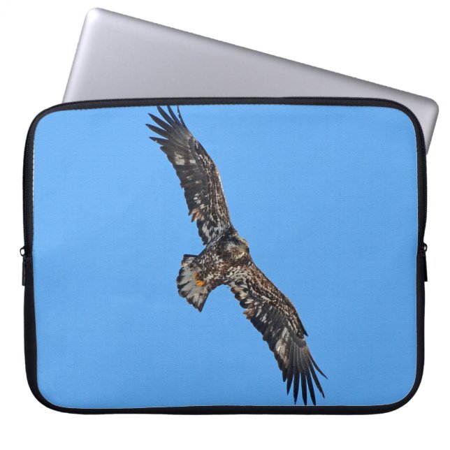 Soaring Golden Eagle Wildife Photo Art Laptop Sleeve (Front)