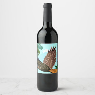 Soaring Hawk Gift Tag Wine Label