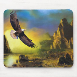 Soaring High Bald Eagle Mouse Mat