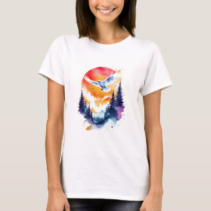 Soaring on a Watercolor Sunset T-Shirt