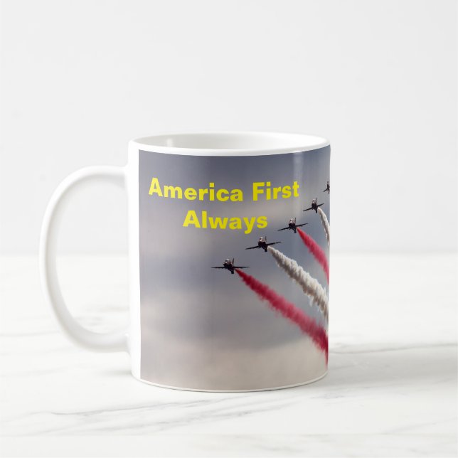 Soaring Patriotism: America First Always Mug (Left)