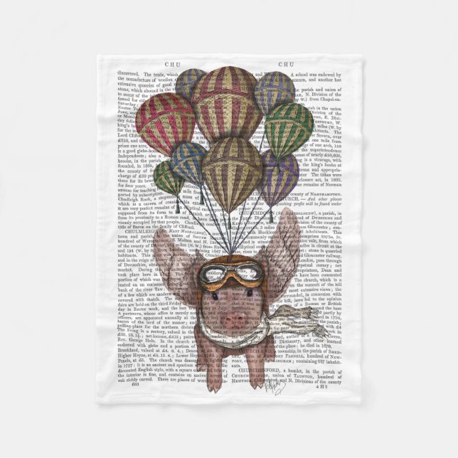 Soaring Pig Fleece Blanket (Front)