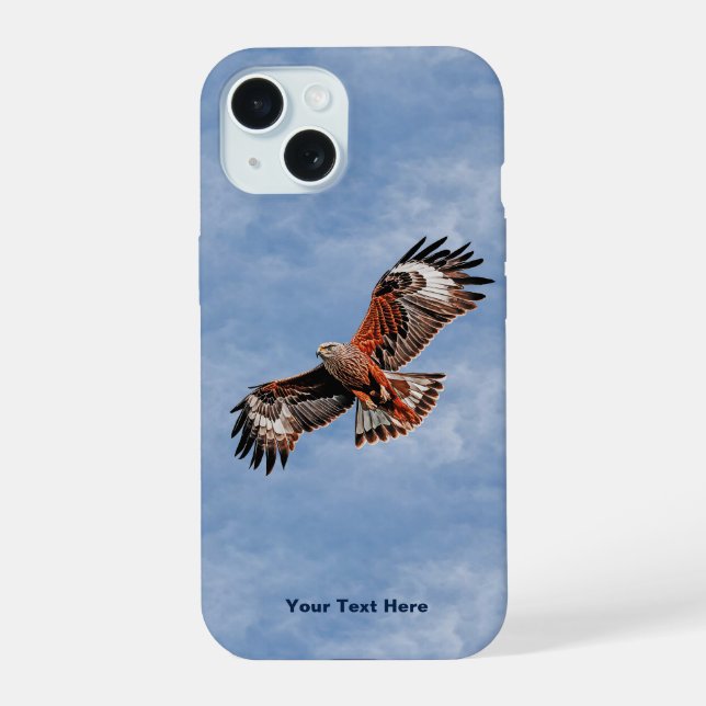 Soaring Red Kite iPhone 15 Case (Back)