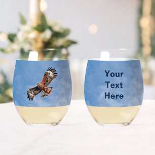 Soaring Red Kite Stemless Wine Glass