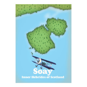 Soay Inner Hebrides of Scotland map Photo Print