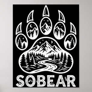 Sobear Sobriety Anniversary Sober AA NA Recovery Poster