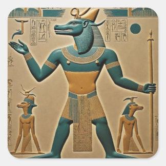 Sobek, Ancient Egyptian God of War Square Sticker