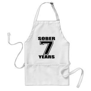 Sober 7 Years Black on White Standard Apron