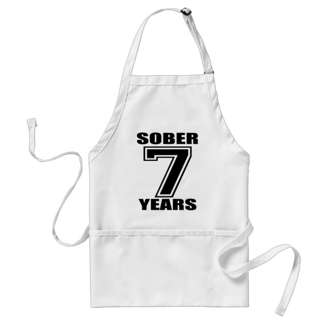 Sober 7 Years Black on White Standard Apron (Front)