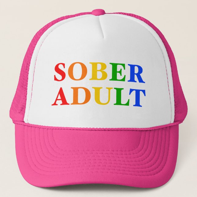 Sober Adult Hat Rainbow (Front)