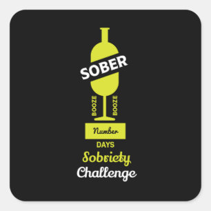 Sober AF Alcoholic Addict Recovery T-Shirt Square Sticker