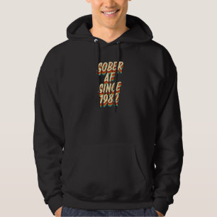 Sober Af Since 1982 Sobriety Anniversary Party Su Hoodie