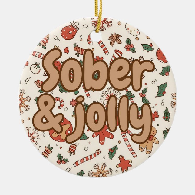 Sober christmas ceramic tree decoration (Front)