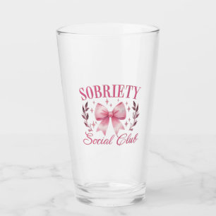 Sober & Clean Living In Recovery Bow Coquette  Glass