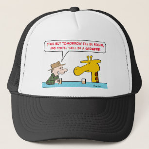 sober giraffe trucker hat
