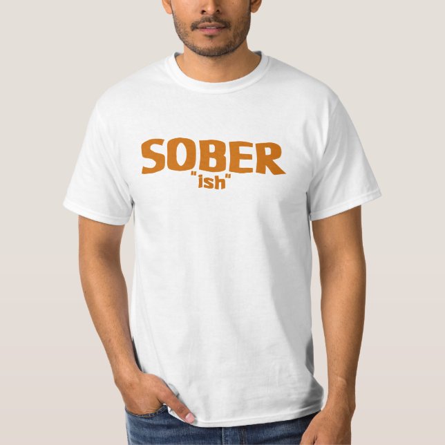 SOBER "ish" Retro Ringer Tee (Orange) (Front)