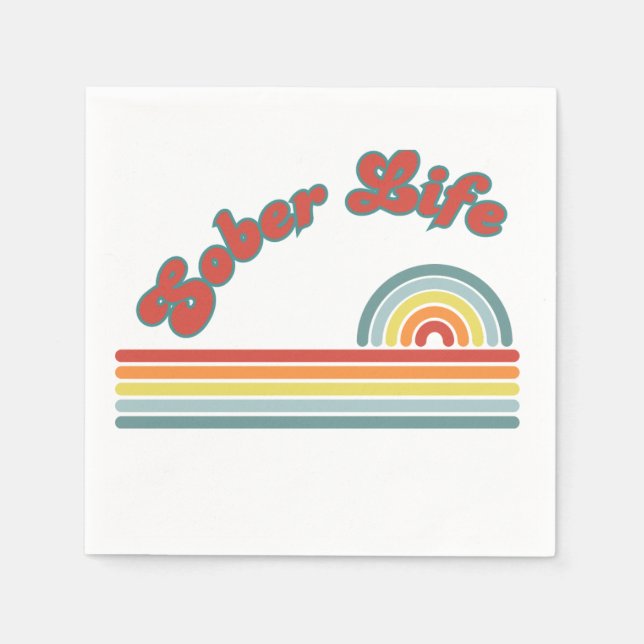 Sober Life Party Napkins Recovery Birthday  (Front)