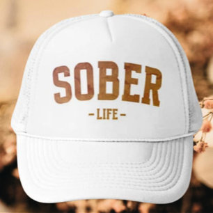 Sober Life Typography Trucker Hat
