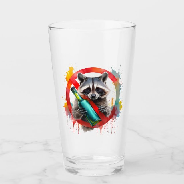 Sober, Racoon, Alcohol-Free, non-alcoholic Glass (Front)