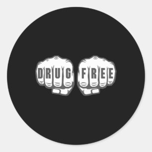 Sober Recovery Sobriety Gift Drug Free  Classic Round Sticker