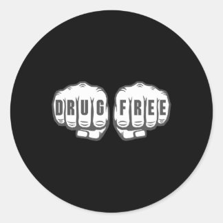 Sober Recovery Sobriety Gift Drug Free  Classic Round Sticker