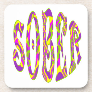 SOBER  Retro 60’s Art Psychedelic Coaster