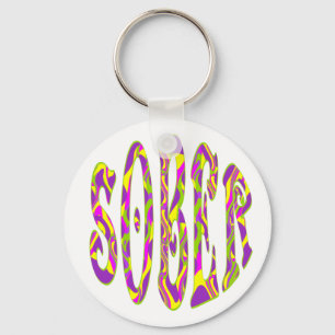 SOBER  Retro 60’s Art Psychedelic Key Ring