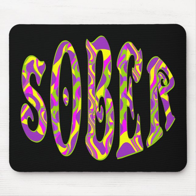 SOBER  Retro 60’s Art Psychedelic Mouse Mat (Front)