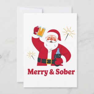 Sober Santa Sobriety Christmas Xmas Sober Card