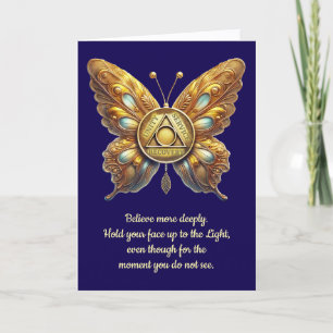 Sober Symbol Butterfly Prayer Anniversary Card