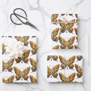 Sober Symbol Butterfly Unity Service Recovery Wrapping Paper Sheet